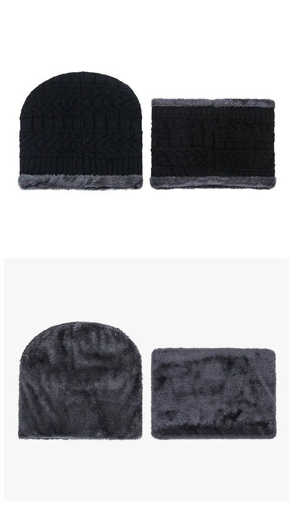 Winter Beanie Hats For Men Knitted Hat Winter Cap Beanie Women Thick Wool Neck Scarf Cap Balaclava Mask Bonnet official website