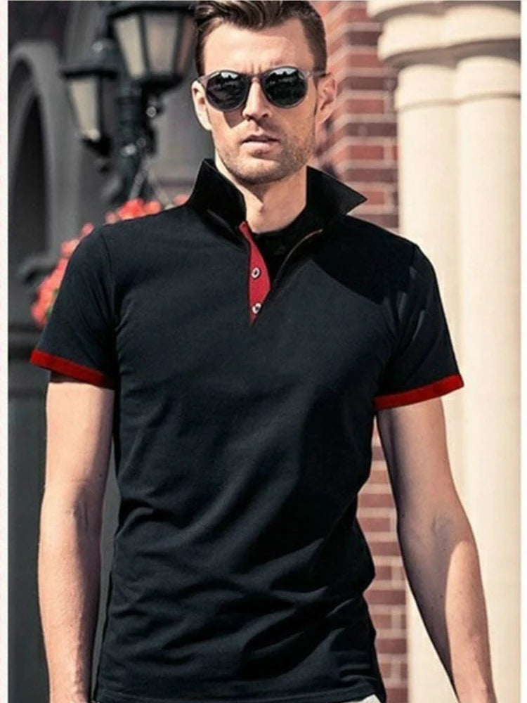 Men Polo Men Shirt Short Sleeve Polo Shirt Contrast Color Polo New Clothing Summer Streetwear Casual Fashion Men tops