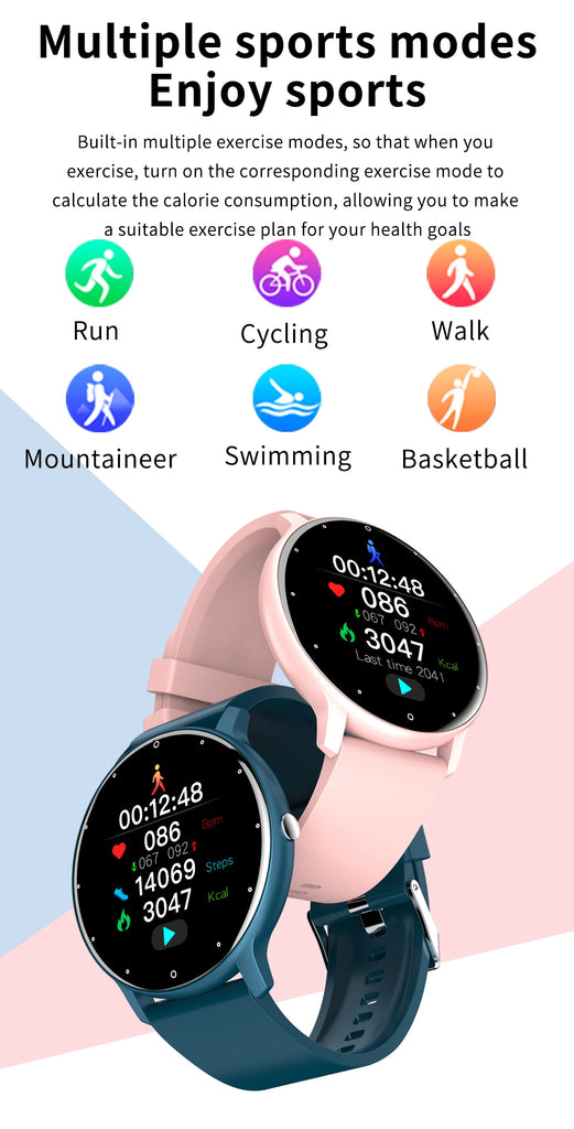 LIGE Waterproof Women Smart Band Watch Real-time Weather Forecast Men Watches Sports Ladies Smart Watch For Xiaomi Android IOS