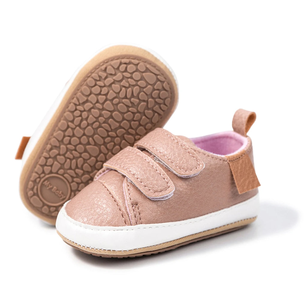 Classic Fashion Baby Casual Sneakers Vintage PU Leather 4 Colours Kids Baby Soft Rubber Sole Slip Resistant Infant Crib Shoes