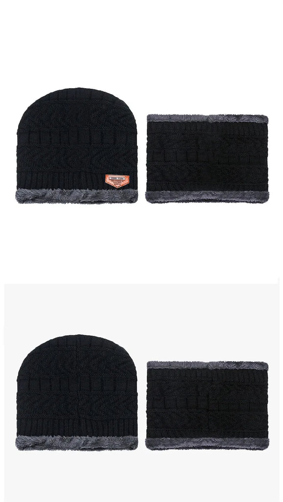 Winter Beanie Hats For Men Knitted Hat Winter Cap Beanie Women Thick Wool Neck Scarf Cap Balaclava Mask Bonnet official website