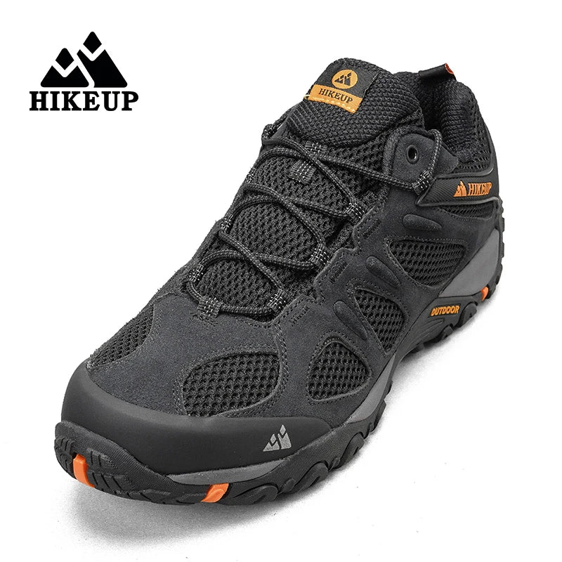 HIKEUP New Non-slip Wear Resistant Men‘s Outdoor Hiking Shoes Breathable Splashproof Climbing Men Sneaker Hunting Mountain Shoes