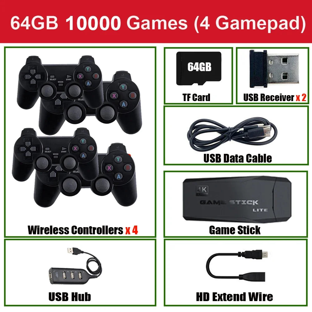 Console 64G Built-in 20000 Games Retro handheld Game Console Wireless Controller Game Player