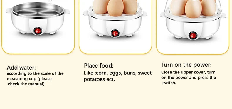 Multifunction Electric Egg Cooker Double Layers Egg Boiler Corn Milk Rapid Breakfast Cooking Egg Steamer Appliances Kitchen - Al