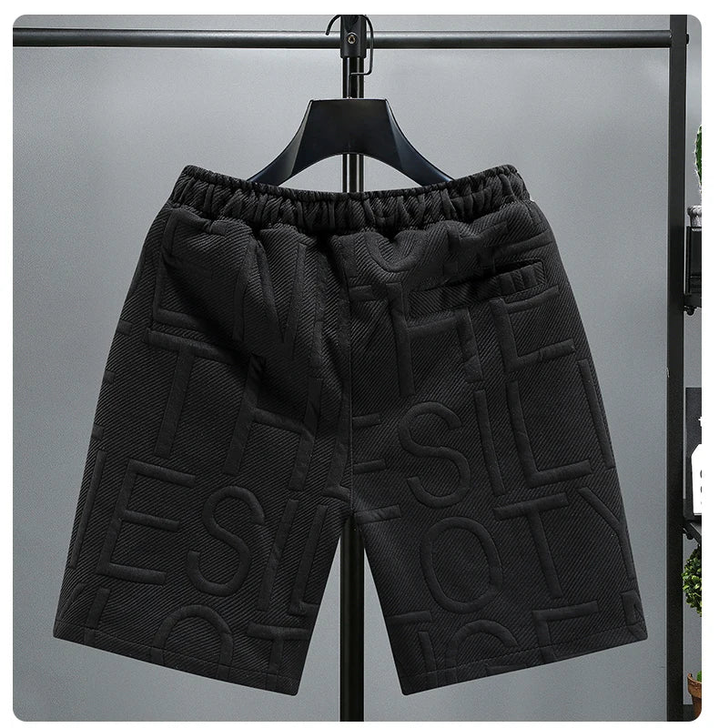 Letters Size 5XL 6XL 7XL New Fashion knitted Shorts Men Comfortable Elastic Waist Clothing Male Breathable Short Trousers