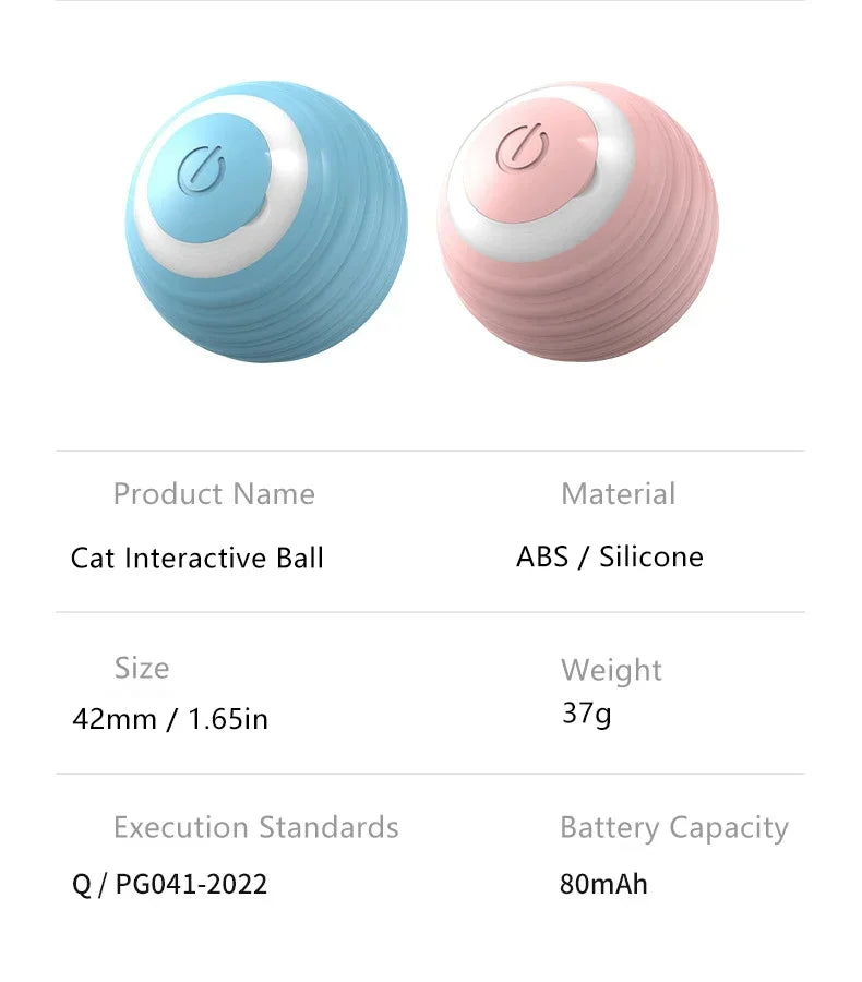 Cat Interactive Ball Smart Cat Toys for Pet Indoor Automatic Rolling Ball Electronic Interactive Cat Toy Cat Game Accessories