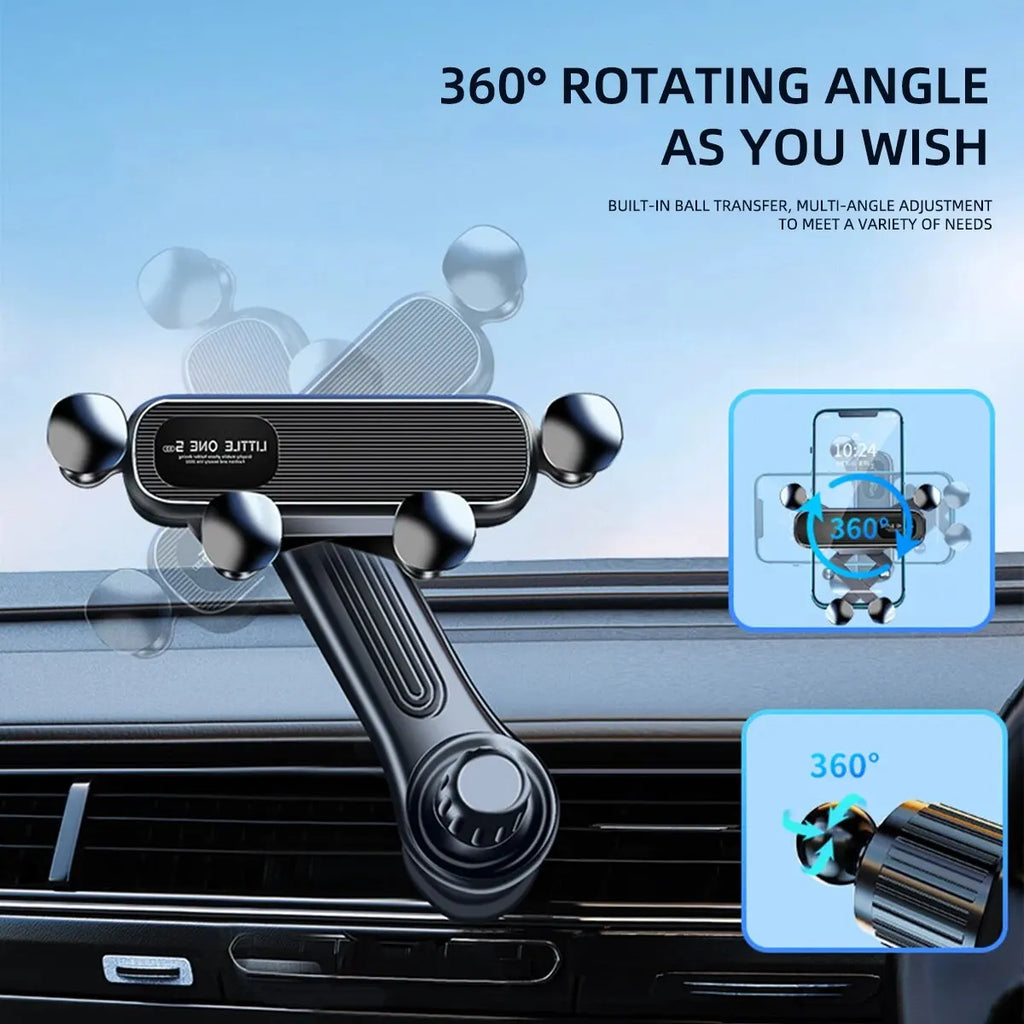 Newest Gravity Car Phone Holder Air Vent Clip Navigation Stand 360-Degree Rotation Air Outlet Smartphone Support for 4.7-7 Inch