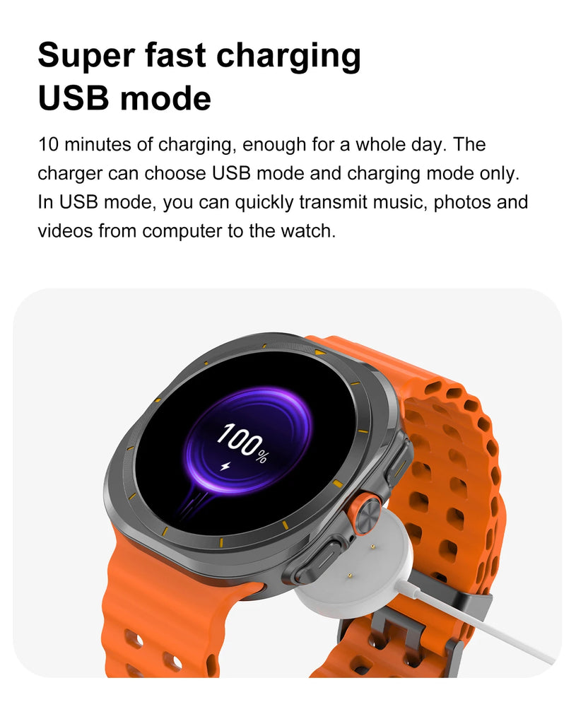 2025 New Smart Watch 32GB Memory Video NFC 1.5Inch AMOLED Screen Sport Fitness Tracker Smart Watch 2024 For Galaxy Watch 7 Ultra