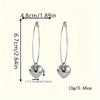 Heart-Shaped Pendant Hollow Hoop Earrings - Fashion Alloy Jewelry for Women - Luxury Style for Date Nights and Vacations