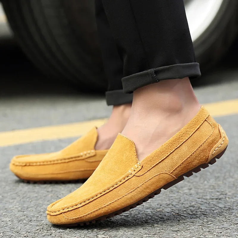 Suede Leather Men’s Loafers Luxury 2024 Casual Shoes for Men Boat Shoes Handmade Men Slipon Driving Shoes Male Moccasins Zapatos