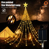 Solar Outdoor String Lights,280 LED Star Fairy Lights 9 Strands 9.8ft Waterfall Tree Lights 8 Modes Waterproof For Garden Decor