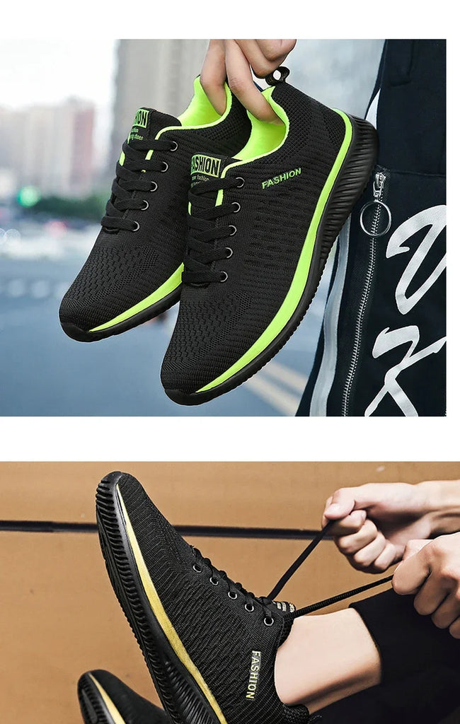 YRZL Sports Shoes for Men Shoes Sneakers Black Shoes Casual Men Knit Sneakers Breathable Athletic Running Walking Gym Shoes