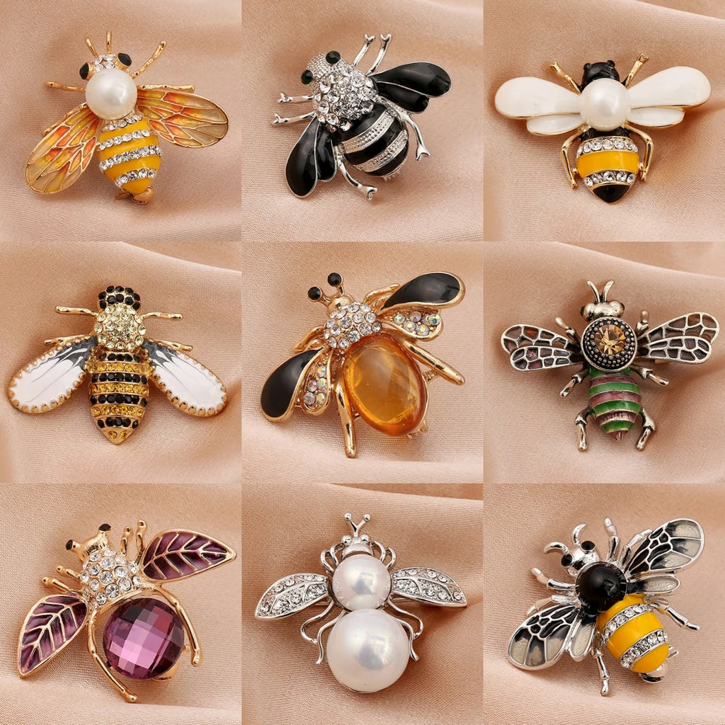 1PC Women's Fashion Trend Personalized Imitation Pearl Bee Brooch Pin Jewelry Suitable for Outdoor Dating, Party, Festival Gifts