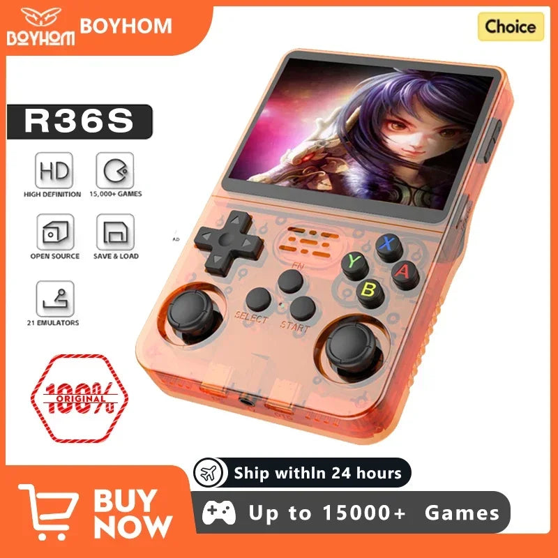 Open Source R36S Retro Handheld Video Game Console Linux System 3.5 Inch IPS Screen Portable Pocket Video Player 64GB 128G Games