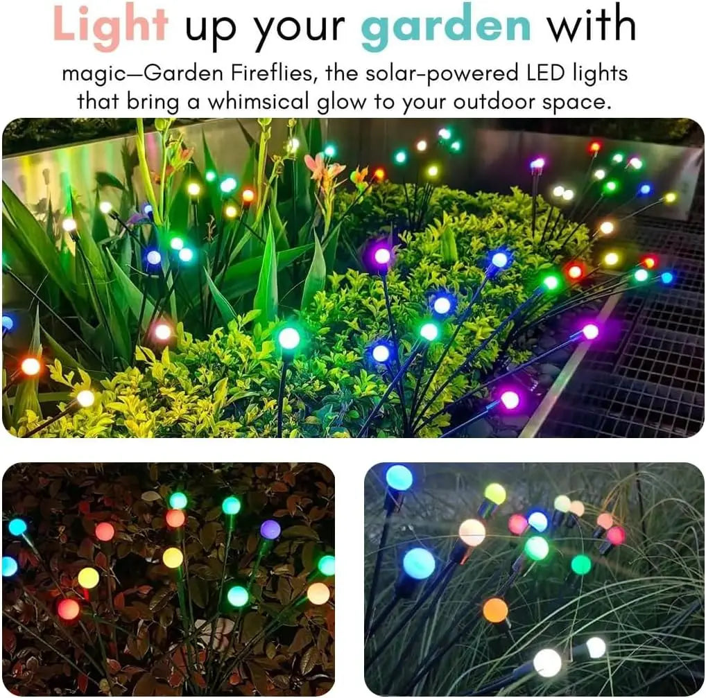 10 LED Solar Garden Lights Firefly Waterproof Solar Lights Outdoor for Yard Patio Pathway Christmas Decorations Solar Lamp