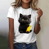 Summer Women's T Shirt Cat Print Casual Short Sleeve 3d T Shirts Fashion Streetwear Crew Neck Pullover Oversized Female Clothing