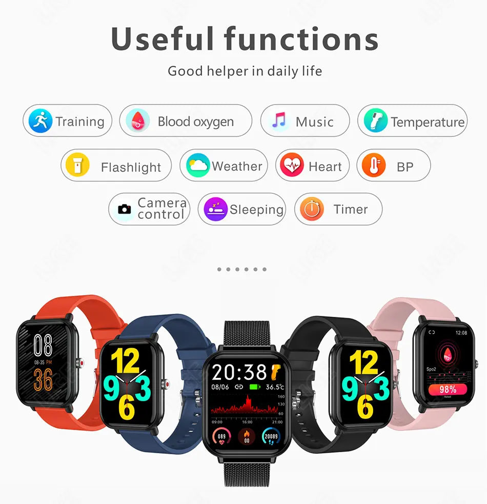 LIGE 2024 New Smart Watch Ladies Full Touch Screen Sports Fitness Watch IP67 Waterproof Bluetooth For Android IOS Smartwatch Men