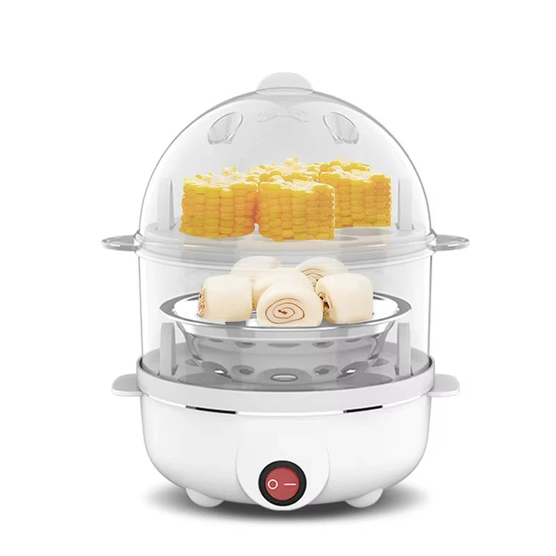 Multifunction Electric Egg Cooker Double Layers Egg Boiler Corn Milk Rapid Breakfast Cooking Egg Steamer Appliances Kitchen - Al