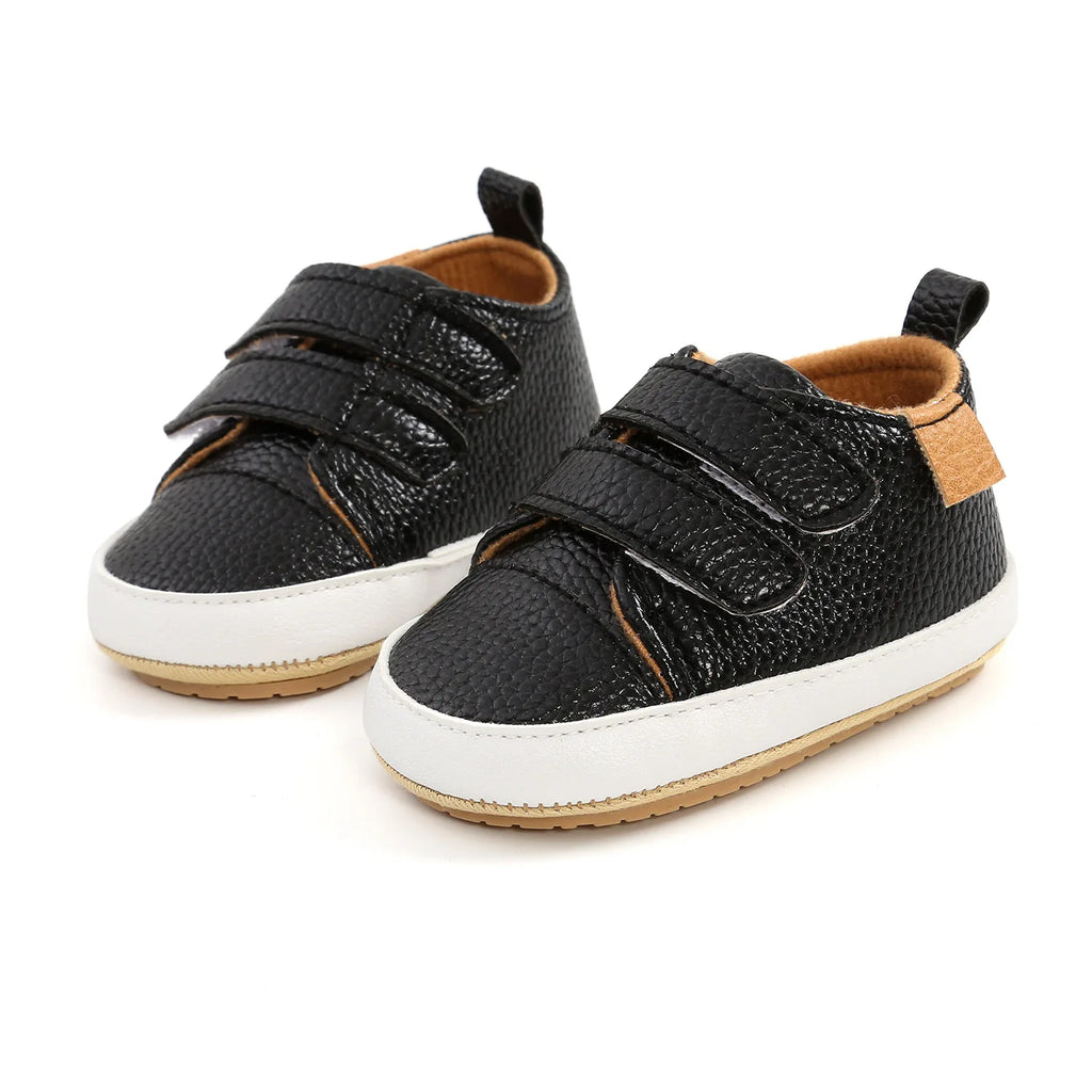 Classic Fashion Baby Casual Sneakers Vintage PU Leather 4 Colours Kids Baby Soft Rubber Sole Slip Resistant Infant Crib Shoes