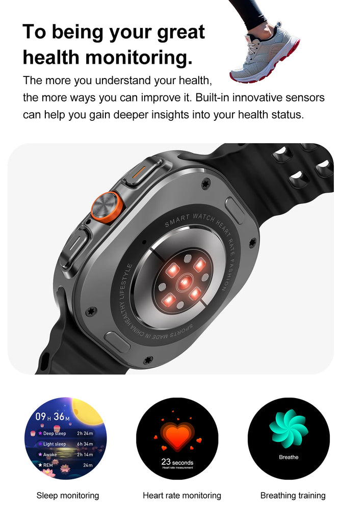 2025 New Smart Watch 32GB Memory Video NFC 1.5Inch AMOLED Screen Sport Fitness Tracker Smart Watch 2024 For Galaxy Watch 7 Ultra