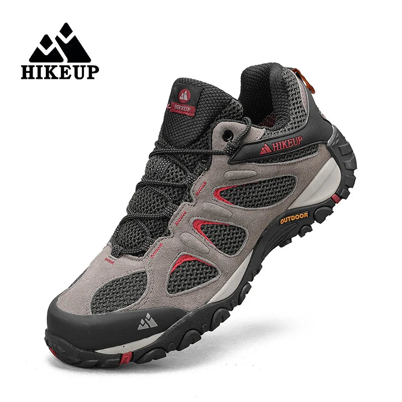 HIKEUP New Non-slip Wear Resistant Men‘s Outdoor Hiking Shoes Breathable Splashproof Climbing Men Sneaker Hunting Mountain Shoes