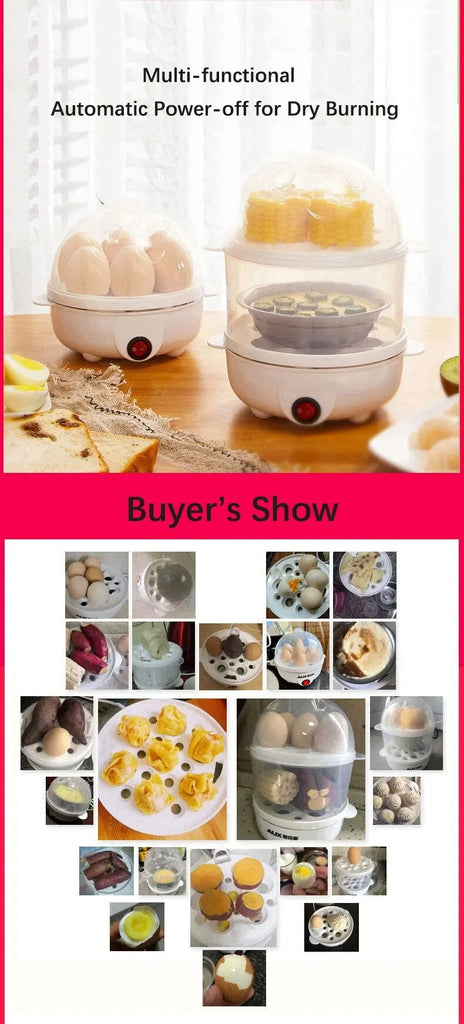 220V Multifunctional Electric Egg Boiler Double Layers Egg Cooker