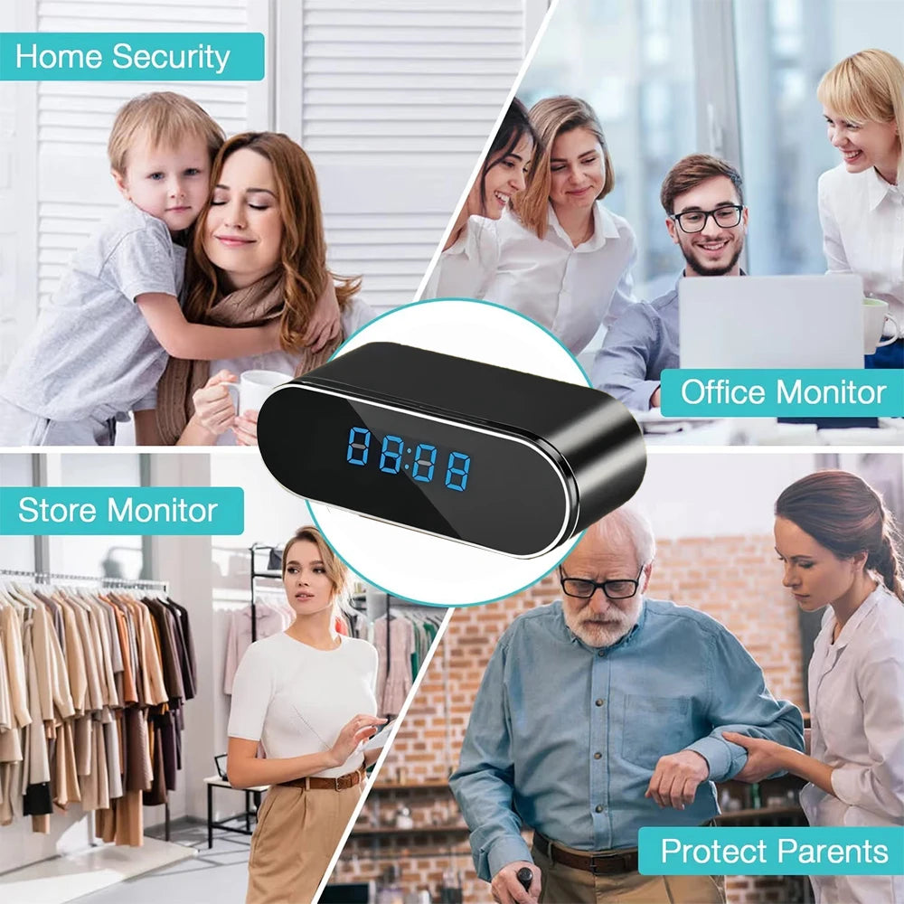 New 4K HD Mini Clock WiFi Camera with Infrared Night Vision, Motion Detection, Remote Viewing, Home Wireless Camera