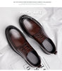 New Men's Formal Shoes Genuine Leather Fashion Dress Shoes Men‘s Italian Style Business Office Wedding Solid Color Lace Up Shoes