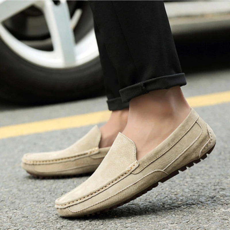 Suede Leather Men’s Loafers Luxury 2024 Casual Shoes for Men Boat Shoes Handmade Men Slipon Driving Shoes Male Moccasins Zapatos