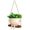 Cute Wall Planter Resin Swing Flower Container Creative Wall Hanging Head Planter Multifunctional Home Garden Patio Accessories