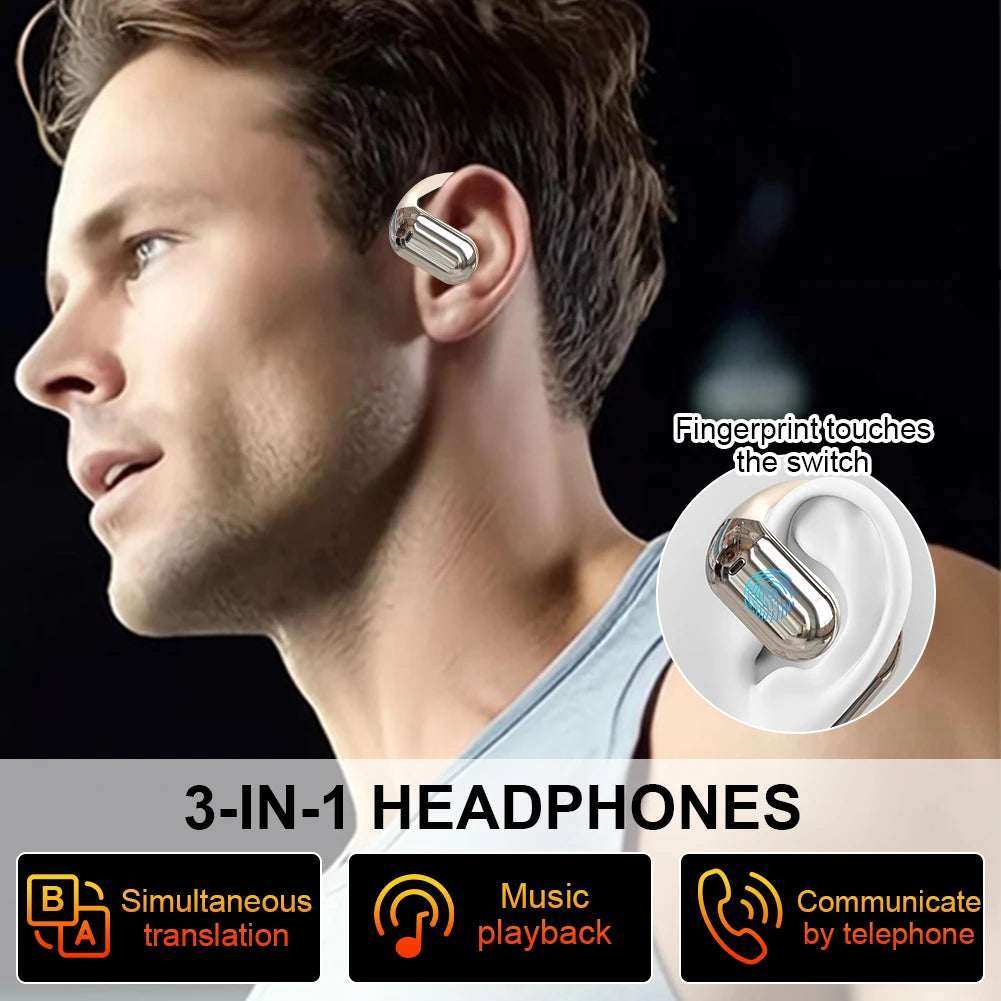 Instant Voice Language Translator Headphone Wireless AI Translation Earphones