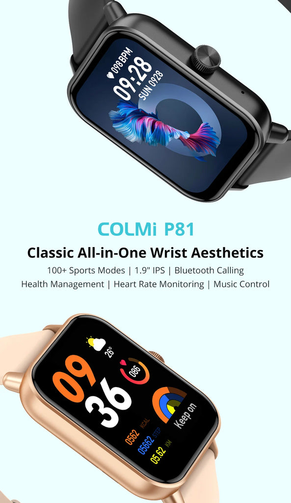 COLMI P81 Voice Calling Smart Watch Ultra 1.9 inch Screen 24H Health Monitor 100+ Sports Modes 100+ Watch Faces Smartwatch