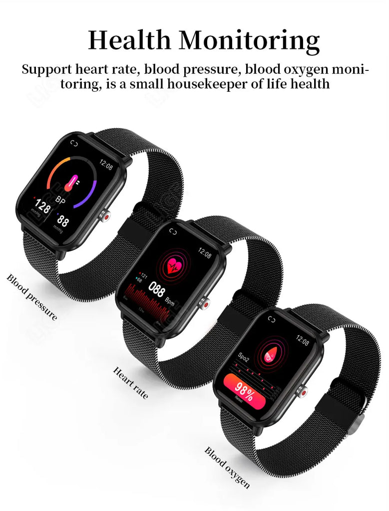 LIGE 2024 New Smart Watch Ladies Full Touch Screen Sports Fitness Watch IP67 Waterproof Bluetooth For Android IOS Smartwatch Men