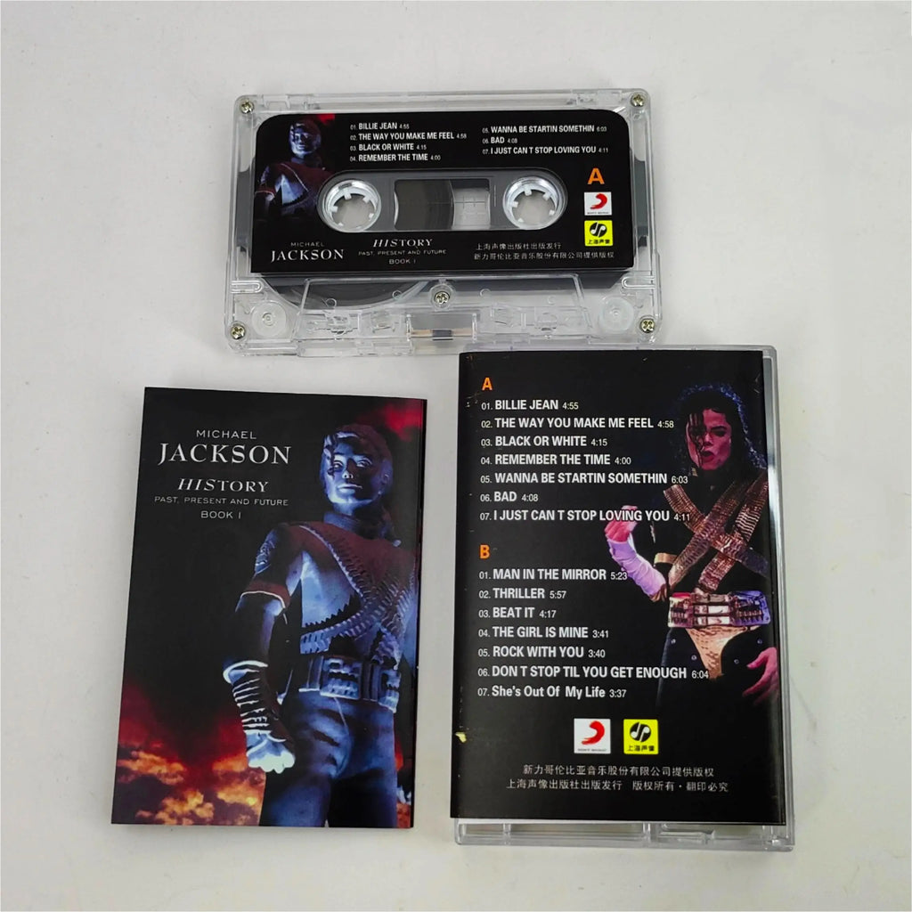 MJ Michael Jackson Music Tape Thriller Album Dangerous Beat It Cassettes Cosplay Recorder Car Walkman Soundtracks Box Collection