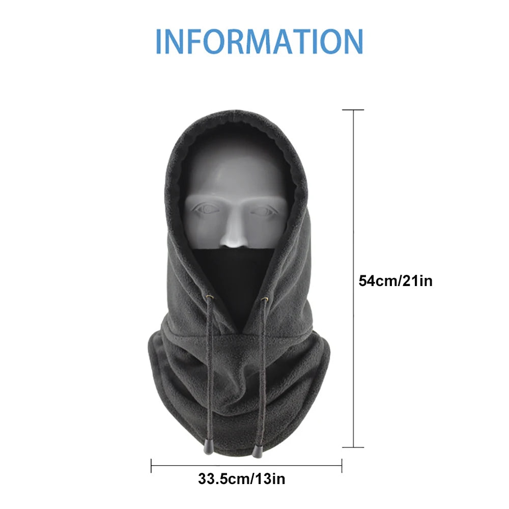 New Fashion Warm Cap Winter Men Women Hat Waterproof Thermal Polar Fleece Balaclava Hat Hooded Neck Warmer Hiking Cycling Cap