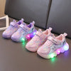 Cute Hello Kitty Casual Shoes for Baby Girl Children Led Light Sneakers Kids Shoes Toddler Walking Shoes Kids Anti-slip Shoes