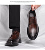 New Men's Formal Shoes Genuine Leather Fashion Dress Shoes Men‘s Italian Style Business Office Wedding Solid Color Lace Up Shoes