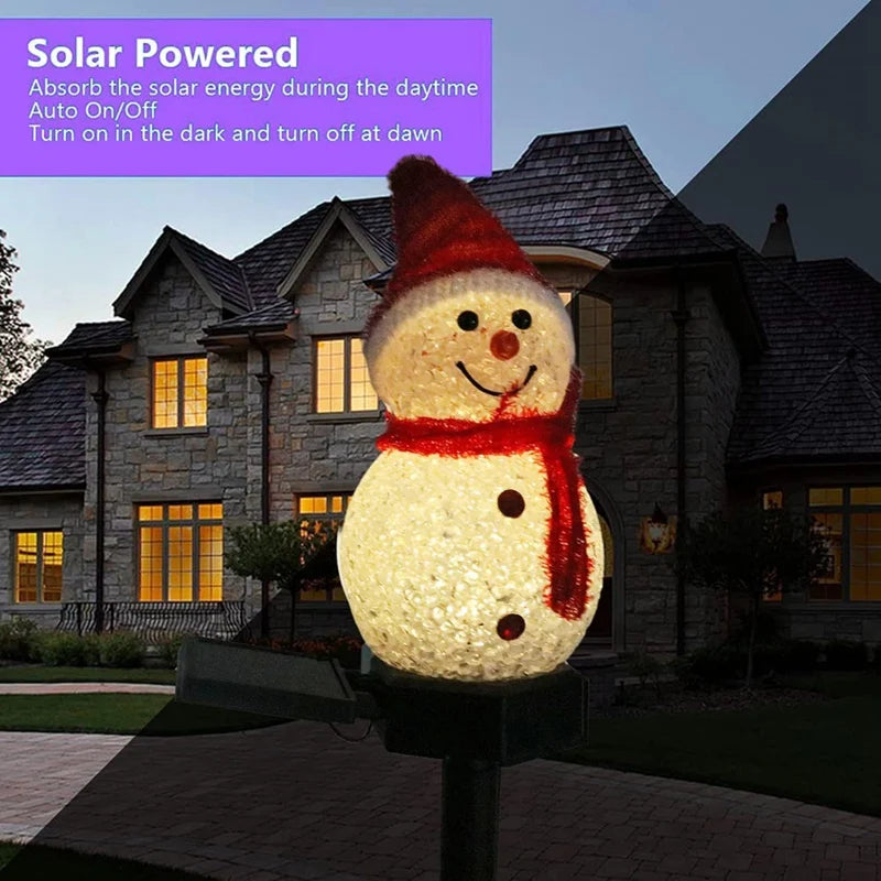 Christmas Decorations Light Solar Light Snowman Christmas Outdoor Solar Powered Stakes Lights For Corridor Patio Lawn Decoration