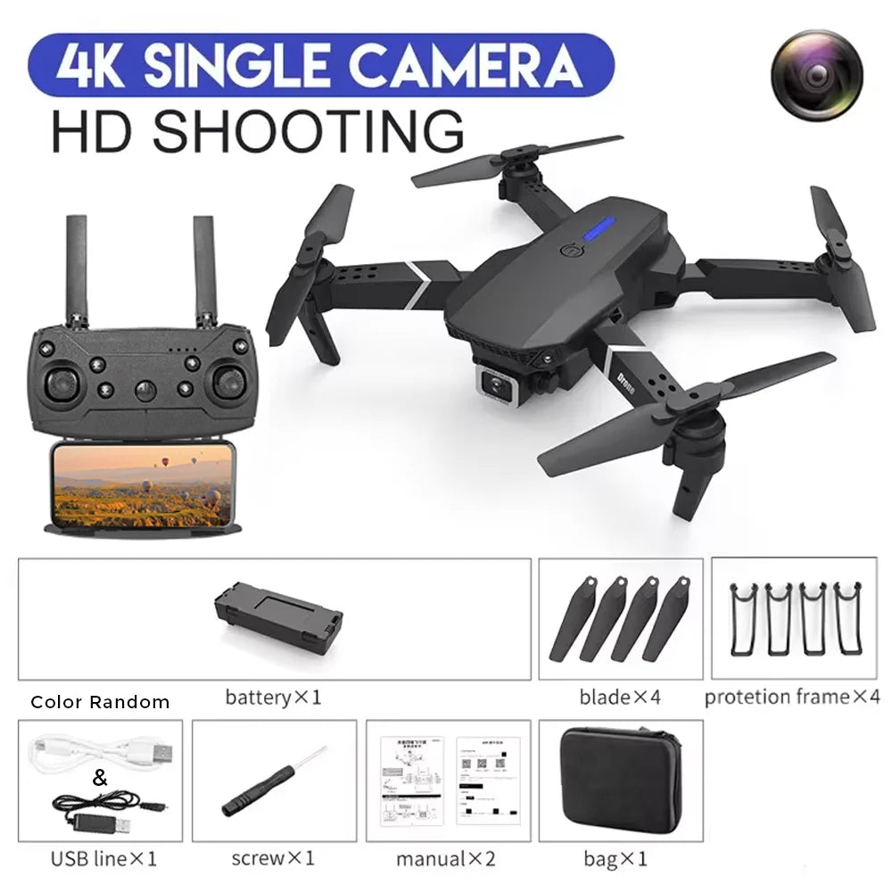 KBDFA 2025 E88 Professional Wide Angle RC Dron HD 4K Camera