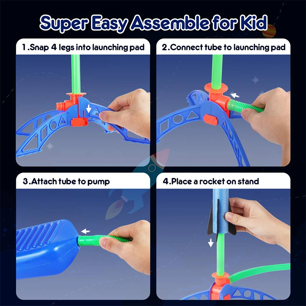 Kid Air Rocket Foot Pump Launcher Outdoor Air Pressed Pedal Soaring Rocket Toys Child Play Set Jump Sport Game Toys For Children