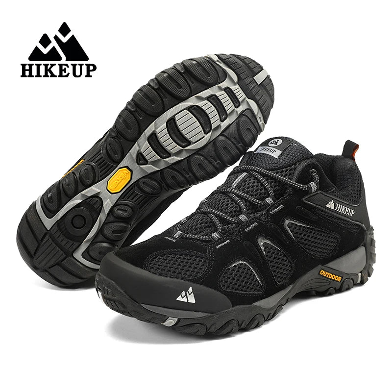 HIKEUP New Non-slip Wear Resistant Men‘s Outdoor Hiking Shoes Breathable Splashproof Climbing Men Sneaker Hunting Mountain Shoes