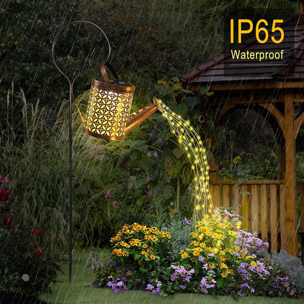 Solar Garden Lights Outdoor Hanging Solar Lantern Watering for Patio Yard Lawn Walkway Decorations Lights Retro LED Solar Lights