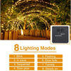 Outdoor LED Solar Fairy String Lights Waterproof Garden Decoration Garland 8Modes Copper Wire Light For Street Patio Christmas