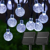 LED Solar String Lights Outdoor 60 Leds Waterproof Crystal Globe Lights with 8 Modes Garden Light for Patio Party Tree Decor