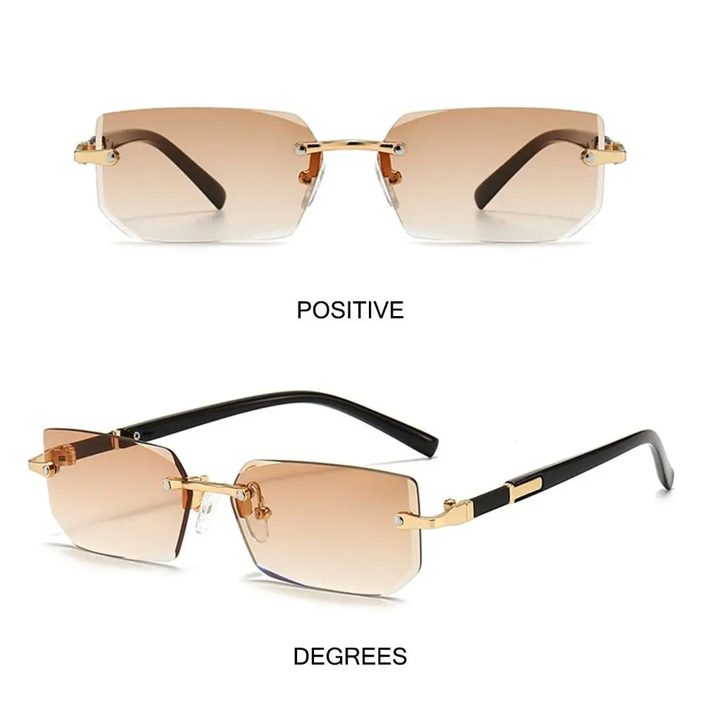 Trendy Rimless Sunglasses for Men Women Fashion Frameless Rectangle Sun Glasses Retro Shades Summer Traveling Eyewear UV400