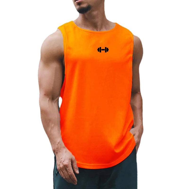 Summer Men's Gym Tank Top Fitness Training Clothing Quick-drying Loose Bodybuilding Sleeveless Shirt Men Fashion Basketball Vest