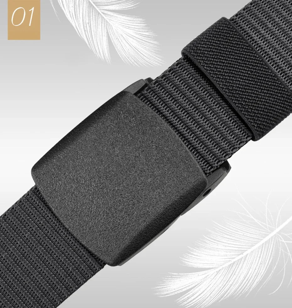 Automatic Buckle Nylon Belt, Fashionable MEN'S Canvas Outdoor Belt, Hunting and Hiking Tools, Hunting Clothing Accessories