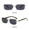 Trendy Rimless Sunglasses for Men Women Fashion Frameless Rectangle Sun Glasses Retro Shades Summer Traveling Eyewear UV400