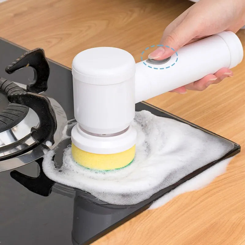 Kitchen and Bathroom - Wireless Handheld Power Scrubber for Dishes, Pots, and Pans