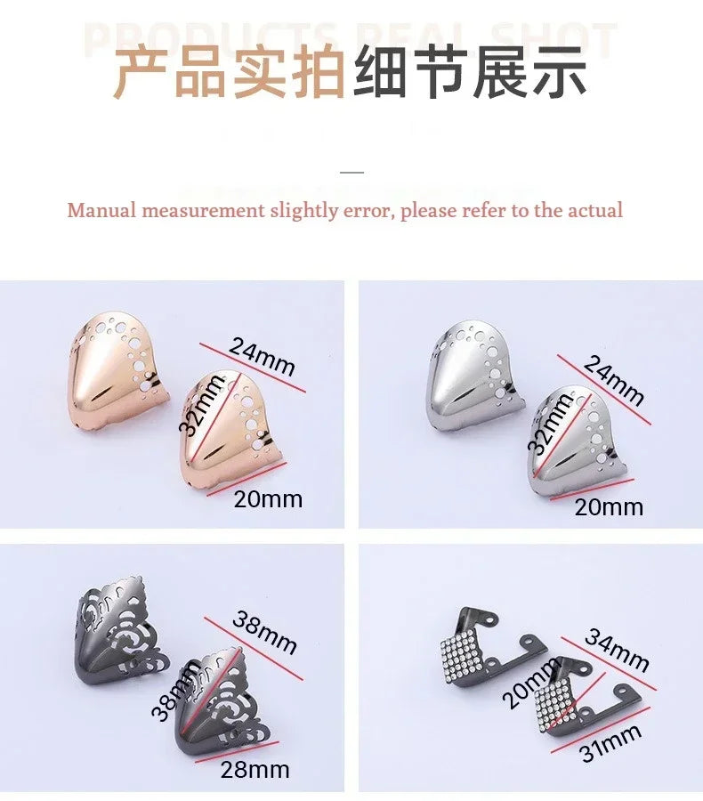 Women High Heel Metal Toe Cap Wear and Tear Concealer Anti-kicking Leather Shoes Point Protector Flat Shoe Tips Cap Accessorices